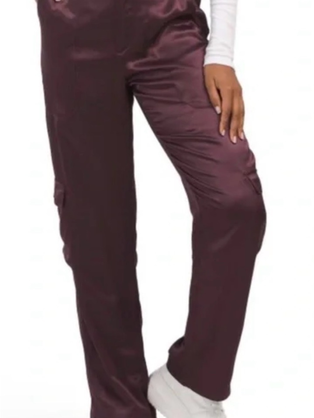 Young Fabulous & Broke- Women's Cargo Satin Pants in Plum